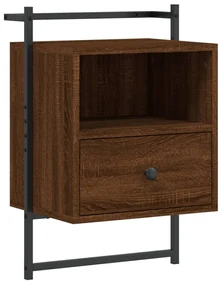 833441 vidaXL Noptieră de perete, stejar maro, 40x30x61 cm, lemn prelucrat