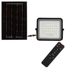 Proiector LED solar de exterior LED/6W/3,2V IP65 6400K negru + telecomandă