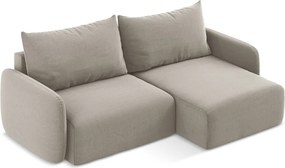 Colțar taupe extensibil/cu spațiu de depozitare cu tapițerie din catifea (cu colț pe partea dreaptă/cu șezlong) Kalena – Makamii