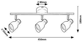 Spot Rabalux 73049 LILOU 3xGU10/25W/230V