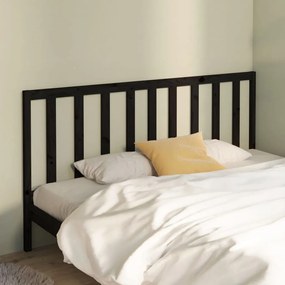 Tablie de pat, negru, 206x4x100 cm, lemn masiv de pin Negru, 206 x 4 x 100 cm, 1