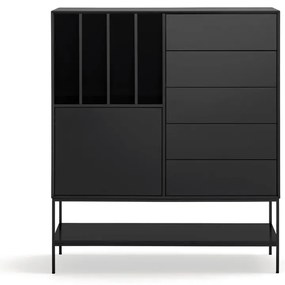 Dulap negru 120x140x45 cm Platt – Teulat