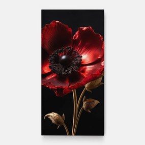 Tablou Canvas, 100x200cm, Dormitor si Living, Flori, Maci, Dark Red Poppy