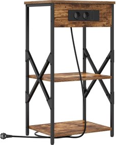 vidaXL Dulap de noapte Stejar fumuriu 41 x 31 x 76 cm Lemn compozit