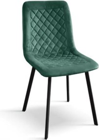 SET 4 Scaune Slim, structura metalica, catifea - STANDARD - NEGRU - BEJ - CATIFEA