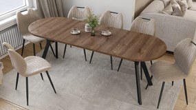 Mazzoni Masă ovală extensibilă ALMO Stejar Maro / picioare negre