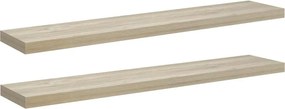 vidaXL Rafturi perete suspendate, 2 buc., stejar, 120x23,5x3,8 cm, MDF