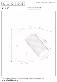 Lucide 09239/11/30 - Aplica spot de perete CLUBS 1xGU10/40W/230V negru