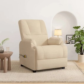3073841 vidaXL Fotoliu de masaj electric, crem, piele întoarsă ecologică
