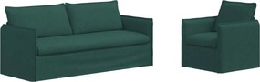 vidaXL Set de canapea 2 pcs Verde închis 196 x 82 x 85 cm țesătură