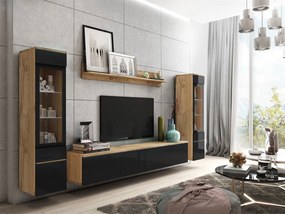 Mobilier living Selwyn II (wotan + Negru lucios ) (fără iluminat). 1054048