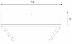 Plafonieră OAK SQUARE 2xE27/15W/230V 31x31 cm stejar/negru
