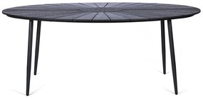 Masă de grădină cu blat artwood Bonami Selection Marienlist, 190 x 115 cm, negru