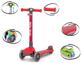 Trotinetă Milly Mally Scooter Boogie roșu, 80,6 x 59 x 25 cm