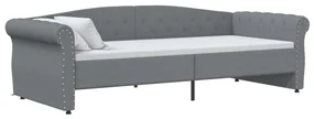 337214 vidaXL Pat de zi, gri deschis, 90x200 cm, textil, USB