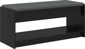 vidaXL Bancă pentru hol cu pernă cu raft Stejar Negru 103 x 38 x 45 cm