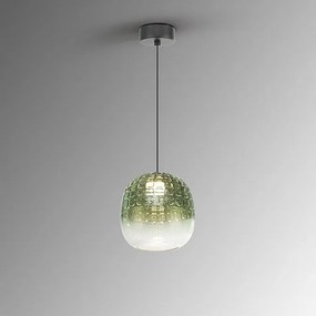 Lustra, Pendul LED modern sticla verde Mares 17cm