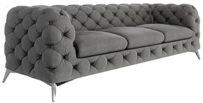 Canapea gri cu tapițerie din catifea 243 cm Chelsea – Ropez