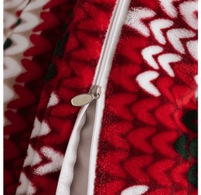 Set Lenjerie cocolino FROSTED CHRISTMAS colorat + cearsaf Cocolino microplus cu elastic SOFT 90x200 cm alb, pat de o persoana