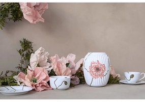 Vază din porțelan Kähler Design Poppy, înălțime 21 cm, alb