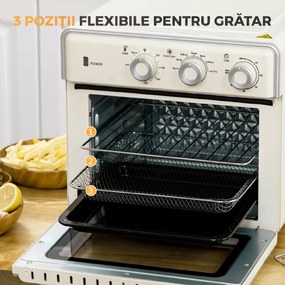 HOMCOM Mini Cuptor 5-in-1, Capacitate 20 L, 1400W, 1 Grătar, 1 Tavă, Timer 60 Min | Aosom Romania
