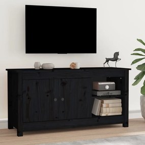 814593 vidaXL Comodă TV, negru, 103x36,5x52 cm, lemn masiv de pin
