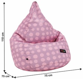 Fotoliu tip sac, violet roz cu model, TELDIN