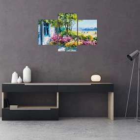 Tablou - Grădina din fața casei, pictură în ulei (90x60 cm)