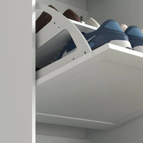 HOMCOM Dulap Îngust pentru Pantofi cu 3 Sertare și Rafturi Reglabile pe 2 Niveluri, 60x23,5x115 cm, Negru | Aosom Romania