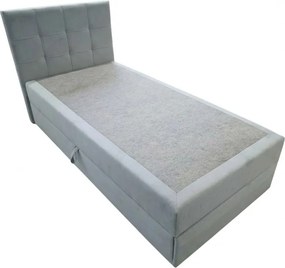 Pat tapițat boxspring DIRELIS TRINITY 90x200 cm gri Saltea: Saltea cu arcuri Bonell