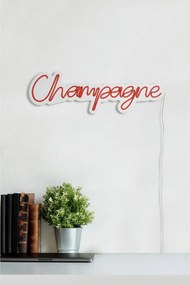 Decoratiune luminoasa LED de perete Champagne Rosu 60x18x2 cm