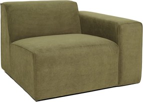 Modul pentru canapea verde din catifea reiată (partea dreaptă) Sting - Scandic