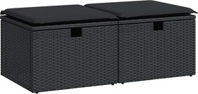 vidaXL Set mobilier de grădină cu perne, 2 piese poliratan/lemn acacia