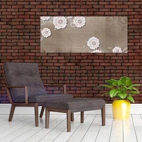 Tablou - Draperie cu flori (120x50 cm)