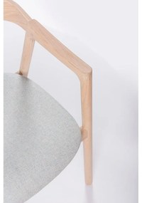 Scaun din lemn masiv de stejar Gazzda Muna, albastru - gri