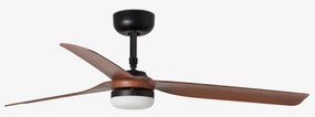 Lustra cu Ventilator si telecomanda PUNT M LED negru/nuc