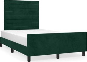 vidaXL Cadru de pat fără saltea, verde închis, 120x200 cm, catifea