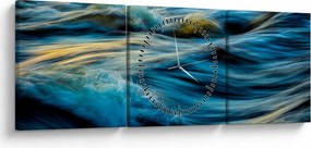 Tablou - Valuri (cu ceas) (90x30 cm)