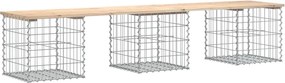 vidaXL Bancă de grădină, design gabion, 203x44x42cm, lemn masiv de pin