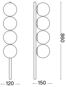 Plafonieră LED Ideal Lux BINOMIO 4xG9/3W/230V auriu