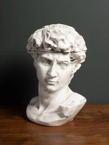 Statueta alba din rasina, cu spatiu de depozitare, David
