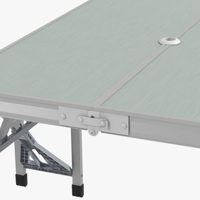 Outsunny Set masă și scaun de camping pliabil formă valiză picnic, aluminiu, dim. 85,5L x 67,5l x 67H cm | Aosom Romania