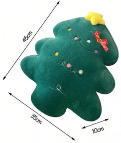 Perna decorativa din catifea in forma de brad MERRYLY, verde