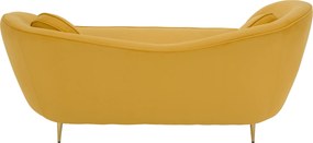 Canapea cu 2 locuri de design, ţesătură Velvet galbenă/gold crom auriu, EZIO TYP 2