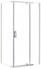Cabină de duș asimetrică Leziter GALS80100 Galatro cu ușă batantă, 80x100x195 cm