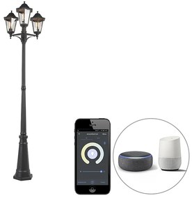 Lămpi de exterior inteligente negre cu 3 lumini, inclusiv Wifi ST64 - New Orleans