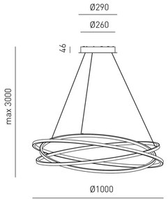 Lustra LED circulara design modern ATIA 100cm alb sau negru