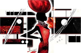 Tablou picuturii cu damă străveche (90x60 cm)