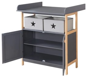 Comodă de copii gri antracit joasă cu masă de schimbat 87x75 cm Berlin – Roba