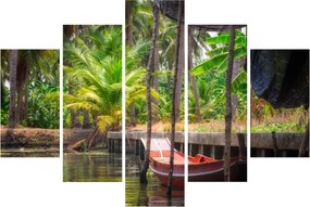 Tablou - Nava din lemn în canal , Thailand (150x105 cm)